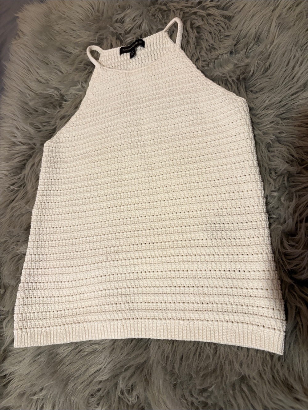 Banana Republic Cream Crochet Halter Tank Top